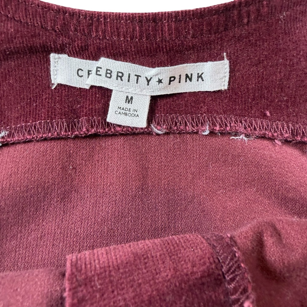 Celebrity Pink Womens Corduroy Pinafore Dress Tawny Port Burgundy CJ10419LK04W M - Picture 5 of 7